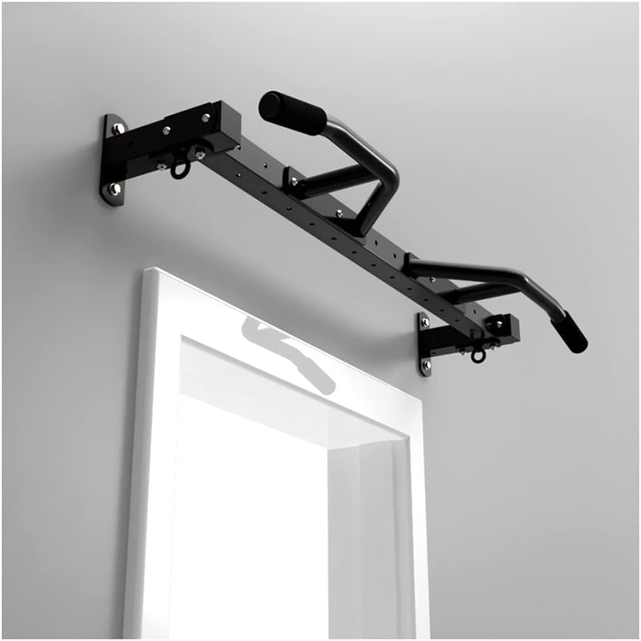 Pull-Up Bars Wall- Mounted Chin Up Bar, Door Garage Steel Strength Training Bar, Sandbag Resistance Belt Swing Suspension Equipment, Load 300kg