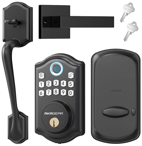 Image of AkaGear DS10 Keypad Door Lock with Handle Set with Fingerprint