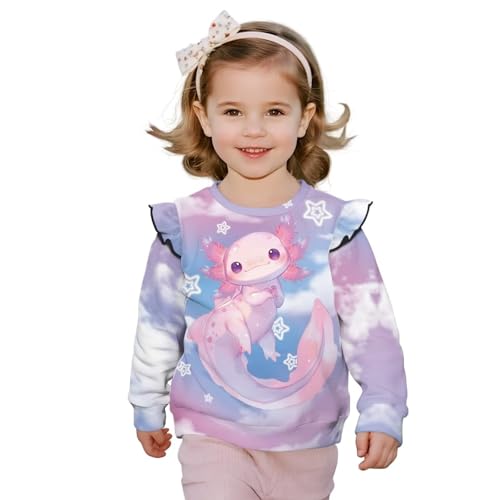 Long Sleeve Shirts for Toddler Girls Comfy Ruffle Sweatshirts for Girls Cute Fall Outfits 1-8 Years