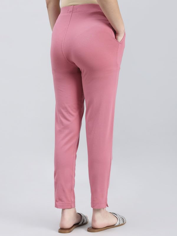 Image of GO COLORS Soft Cotton Stretch Kurti Pants Full Length for Women| Breathable, Mid Rise