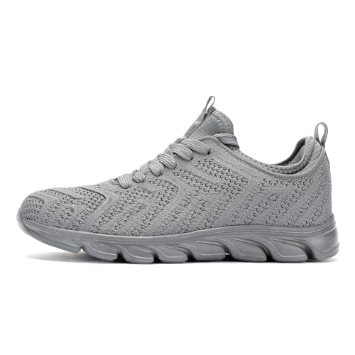 INYO Womens Trainers Running Shoes Fitness Sneakers Lightweight Breathable Jogging Walking Gym Sports Casual Trainers Tennis Shoes Grey Size 8.5 UK