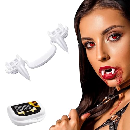 Chuankefanxing Dents de Vampire, 1 pièce Dents de Vampire, Dents de Vampire rétractables pour Halloween, Dents de Vampire réutilisables pour Les fêtes...