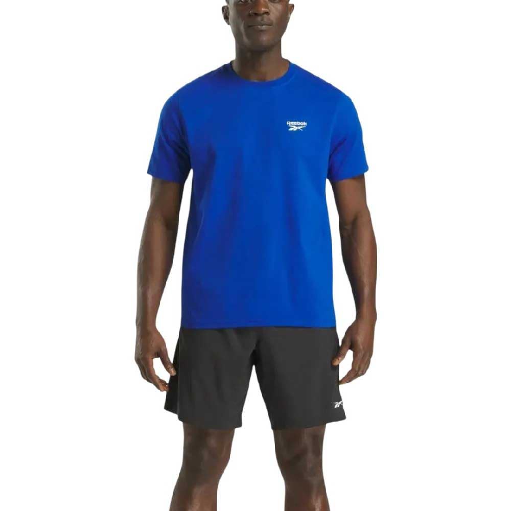 Reebok Men's Cody Small Logo Crew Neck SS Tee Shirt, Vector Blue, XS