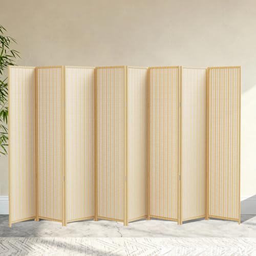 8 Panel Room Divider and Extra Wide Folding Privacy Screen,
