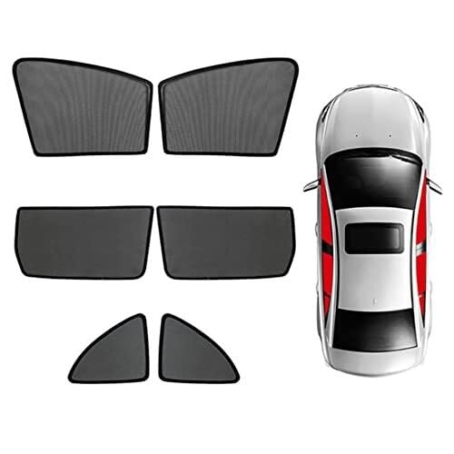 Tendine Tendina parasole magnetica con protezione UV per BMW Serie 5 E60 2003-2009, 6 pezzi, anteriore + posteriore + finestrini triangolari per auto.