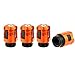Lunsom Tire Valve Cover Car Rim Valves Stem Dust Caps for Tires Aluminum Accessories Fit Most Vehicle Truck Motorcycles Bikes (4PCS Orange)
