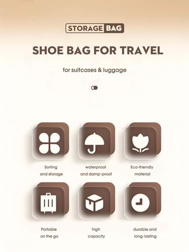 Sac à Chaussures Imperméable, Sachets de Stockage (5, Black, L) – Image 4
