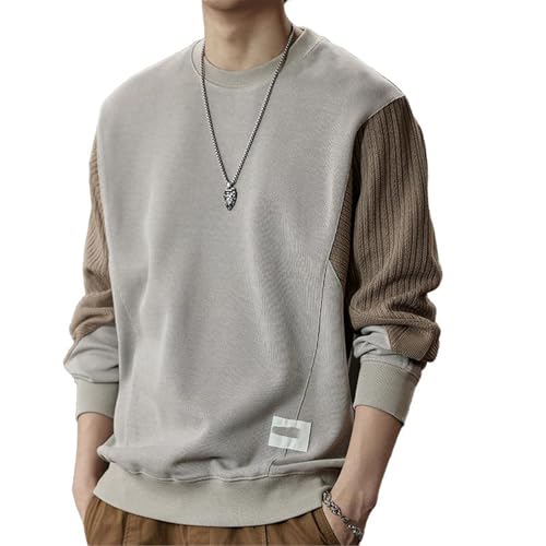 Men's Panel 400g Crew Neck Sweatshirt Raglan Sleeve Embroidery Sweatshirt