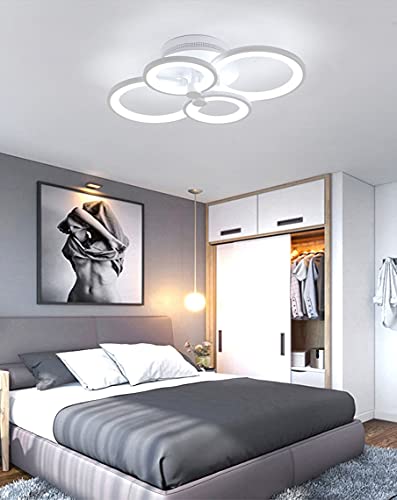 Lampa sufitowa LED 34 W, 4 pierścienie, 3000 – 6000 K, możliwość ściemniania, z pilotem zdalnego sterowania, nowoczesna, kreatywna, akrylowa lampa sufitowa do sypialni, salonu, biura