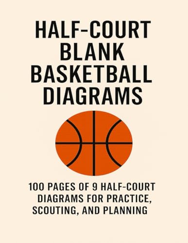 Half Court Blank Basketball Diagrams: 100 Pages of 9 half court diagrams for practice, scouting, and planning