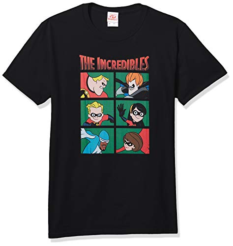 Disney Men's Incredibles Tees, Black/Incred Panels, Large
