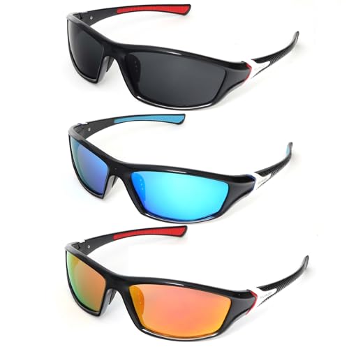 Polarized Sports Sunglasses for Men Women, Sun glasses Outdoors for Cycling Fishing Driving 3 Pack2
