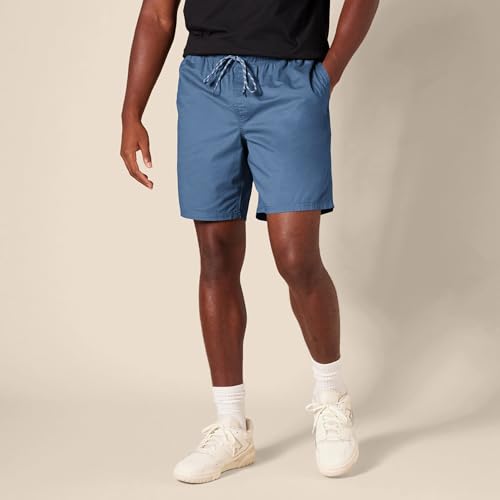 Image of Amazon Essentials Men's 8 inch Inseam Relaxed-Fit Cotton Drawstring Pull-On Walk Shorts, Summer-Weight