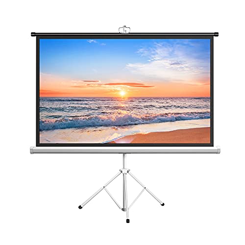 Pantalla de proyector interior y exterior con soporte para escuela, reunión, conferencia, cine en casa, portátil, sin arrugas, plegable, 4:3/16:9 HD (84) (60 pulgadas 4:3) miniatura 1