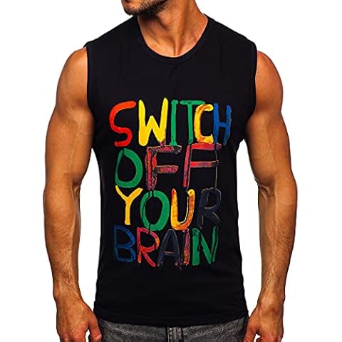 BOLF Hombre Camiseta Tank Top Estampada Cover