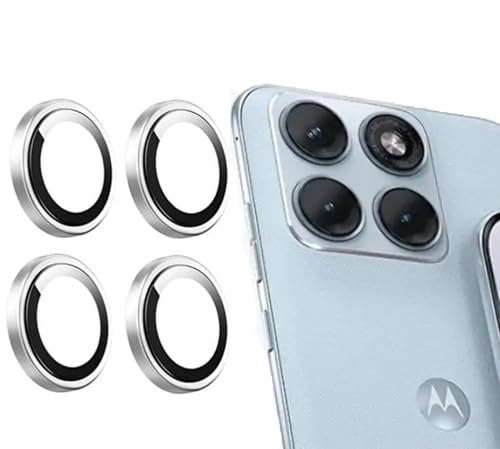 Image of FabeKee Tempered Glass Camera Lens Protector For Motorola Edge 70 9H Hardness, Full Coverage Anti Scratch Camera Metal Ring silvar