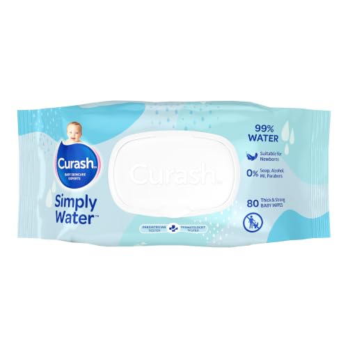 Curash Simply Water Baby Wet Wipes for Newborns, 1 x 80 Pack - Image 3