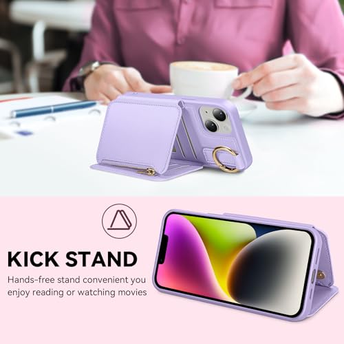 Coque iPhone 14 et 13 Kuafcase violet clair protection - 4