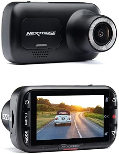 Nextbase 222G 1080p Dash Cam HD in Car Camera with Parking Mode, Night Vision, Automatic Loop Recording and Shock Sensor File Protection, Reliable and Durable