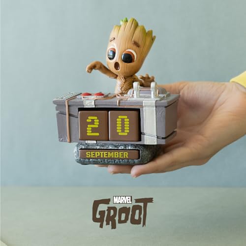 Grupo Erik Perpetual Kalender 3D Marvel Groot Death Button - Desktop Kalender - Bureaukalender - Home Office Dekoration - Afbeelding 6
