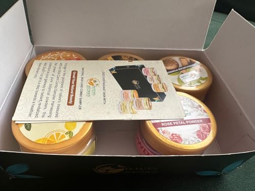 Image of Herbs Botanica Skin Care Powder Sampler Gift Pack - 6 Varieties (1 oz Each) Sandalwood, Orange Peel, Lemon Peel, Rose Petal, Wild Turmeric & Multani Mitti Clay Facial Cleansing & Exfoliating Powders