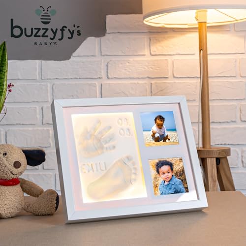 Baby-Footprint-Kit-with-LED-Night-Light-Baby-Hand-and-Footprint-Newborn-Footprint-Baby-Shower-Gifts-Newborn-Essentials-Baby-Registry-Search-Keepsake-Frame-Nursery-Decor-New-Size-XL Baby Footprint Kit with LED Night Light Baby Hand and Footprint Newborn Footprint Baby Shower Gifts Newborn Essentials Baby Registry Search Keepsake Frame Nursery Decor New Size XL