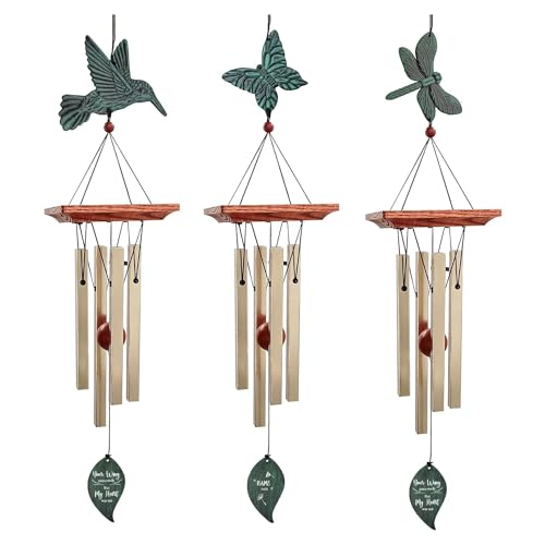 Image of ASTARIN Memorial Custom Wind Chimes for Loss of Loved One, Wind Chimes for Patio Yard Decor, 24'' (Condolences-6)