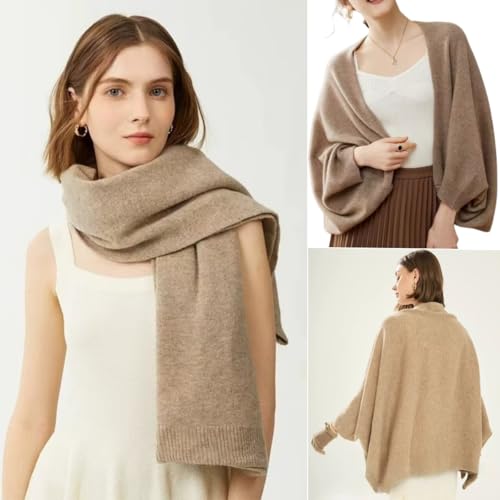Image of WaJuemy Shrug Sweater Shawl Wraps for Women Soft Cashmere Ponchos Sweater Cardigan Casual Open Front Top Cape Shawls