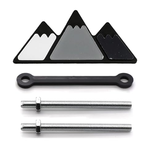 Image of Truck Grille Accessories Tri-Color Grille Snow Mountain Shape Emblem Decoration Accessories Car Truck Label Compatible with Tacoma 4Runner Tundra Sequoia Rav4 Highlander(White,Gray,Black)