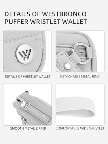 Image of WESTBRONCO Wristlet Wallets for Women - RFID Blocking Quilted Nylon Phone Wallet, Card Holder Purse for Travel & Everyday Use