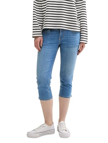 TOM TAILOR Damen 1045738 Capri Jeans, 10280 - Light Stone Wash Denim, 29 EU