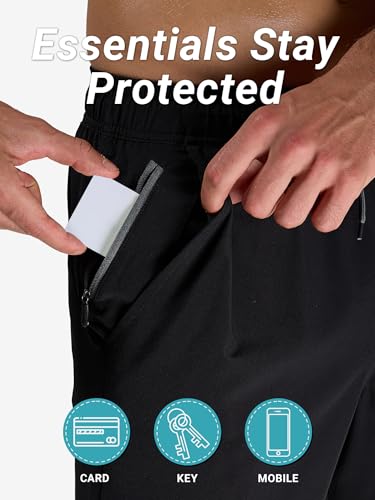 Arcweg Men's Swim Trunks with Compression Liner Black Quick Dry 2XL Bathing Suit Board Swimming Shorts with Zipper Pockets — view 5
