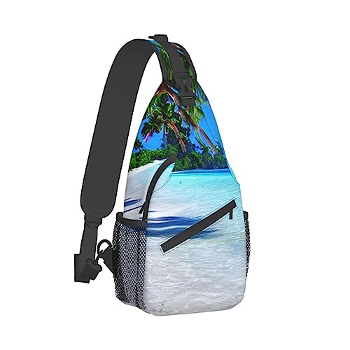 Sac à dos imprimé sable tropical blanc avec sangle ergonomique ajustable - 2