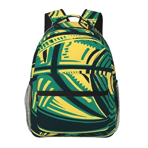 Mochila informal verde para portátil con líneas estéticas