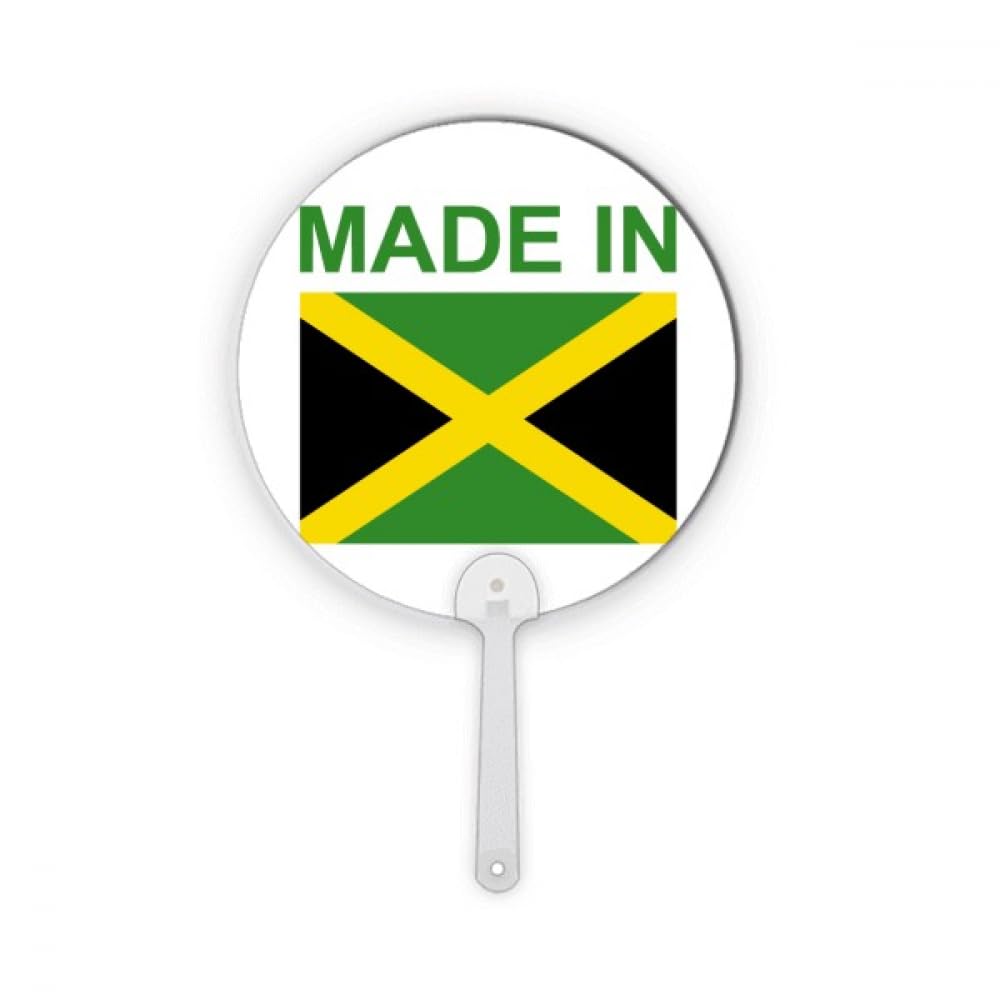 Éventail rond en plastique de décoration artisanale Jamaica Love