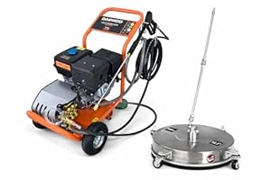 Benzin Hochdruckreiniger 15PS mit Flächenreiniger | 420cm³ Hochdruckreiniger 250 bar | 10 m Hochdruckschlauch Dachreiniger Industriereiniger Steinreiniger