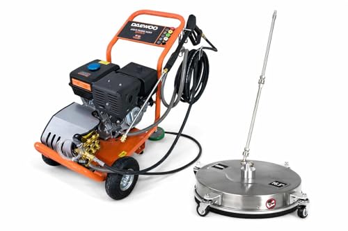 Benzin Hochdruckreiniger 15PS mit Flächenreiniger | 420cm³ Hochdruckreiniger 250 bar | 10 m Hochdruckschlauch Dachreiniger Industriereiniger Steinreiniger