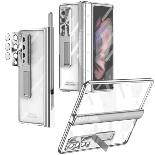 Housse Samsung Z Fold 4 argent avec support visionnage et film de protection