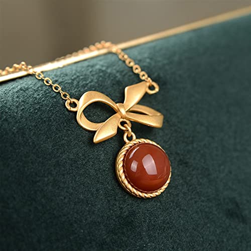 Collier Southern Red Tourmaline fini les bijoux ternes avec ce pendentif rétro - 4
