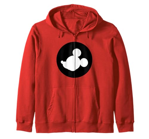 Mickey Side Profile Zip Hoodie avec motif imprimé discret et fermeture éclair