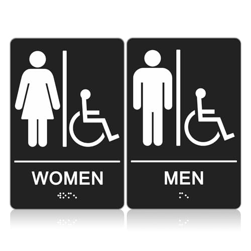 Panneau homme femme avec symbole fauteuil roulant pour conformité entreprise T&R