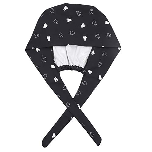 Chuangli Cute Printed Working Cap With Sweatband Adjustable Tie Back Hats For Women/Men (01 A Black Tooth) #TOP3