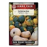 Sow Right Seeds - Bulk Mixed Winter Squash Seeds for Planting - 1 Ounce, 200 Seeds - Non-GMO Heirloom Jumbo Pack with Instructions to Plant a Home Vegetable Garden - Grow Loads of Large Squashes