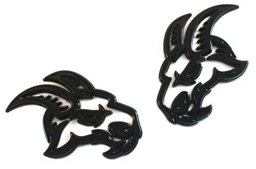 Image of 2pcs New Custom Head Emblems Right Left Badge Replacement for TRX Ram 1500 2500 3500 Fender Badge Hellcat (Black)