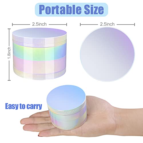 Hasbud Grinder 2.5 Inch Large Size Grinder, Rainbow White #TOP1