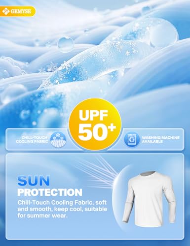 GEMYSE Men's Long Sleeve Shirts Sun Protection Athletic Breathable Moisture Wicking Rash Guard Shirt for Fishing Workout2