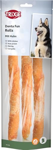 TRIXIE Hundeleckerli Denta Fun Chicken Chewing Rolls Hundesnack - Snack zur Unterstützung der...