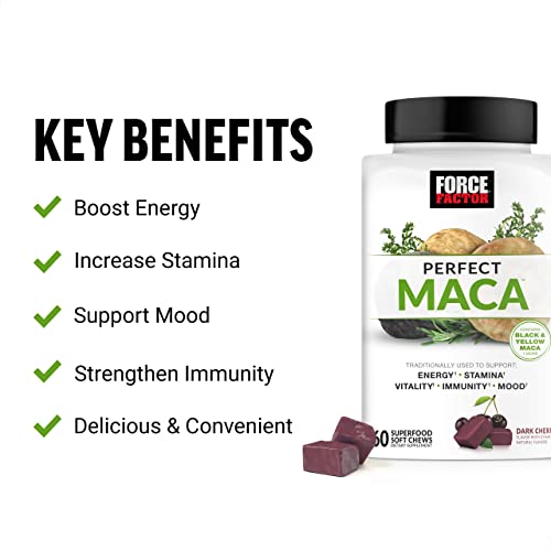 image for Force Factor Maca & Mushroom Supplements with 7 Mushrooms, Maca Root, 