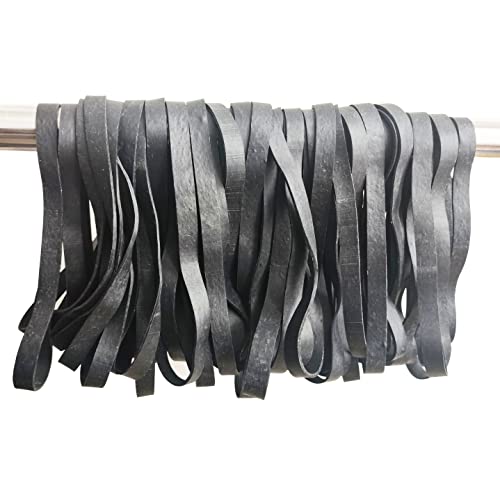 50 Stücke Gummibänder,180 mm/ 7,08 Zoll Faltlänge Strapazierfähiges Mülleimerband,10mm Breit Elastisches Rubber Band,für Büro, Zuhause, Schulbedarf, Haushaltsgummis (Schwarz) Cover