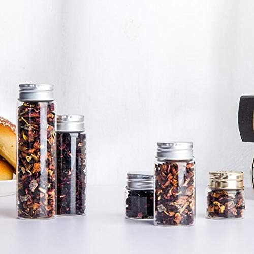 Miniatura 5 de 12 mini frascos de vidrio transparente de 0.3 fl oz con tapas de rosca de aluminio, bonitos frascos de muestra vacíos, frascos pequeños para botella